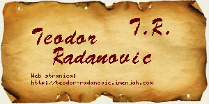 Teodor Radanović vizit kartica